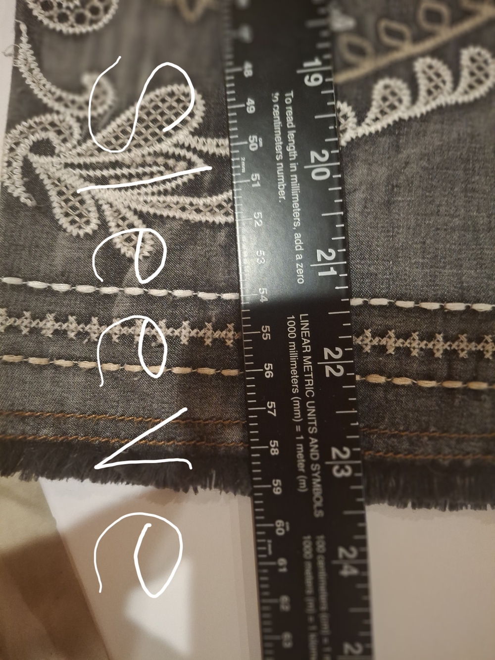 Embroidered Boho Slate Gray Peasant Dress - Picture 16 of 16